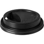 A tampa para 159921 Preto PS da Duni GmbH é uma tampa de copo de café de plástico preto com um pequeno orifício para beber e uma parte elevada para o gole. Ela encaixa-se com segurança em copos descartáveis. A embalagem contém 100 unidades.