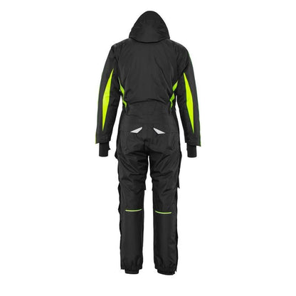 Macacão com bolsos nos joelhos, combinação leve de inverno, preto/amarelo de alta visibilidade