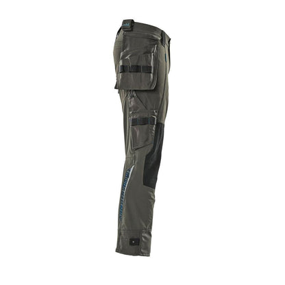 Calças com bolsos suspensos, calças stretch, antracite escuro