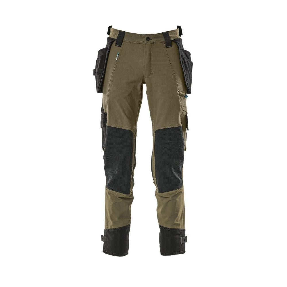 Calça com bolsos pendurados, calça stretch, verde musgo