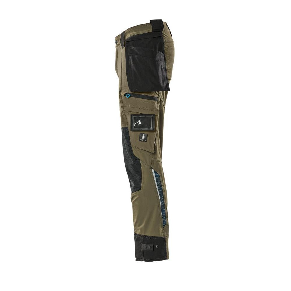 Calça com bolsos pendurados, calça stretch, verde musgo