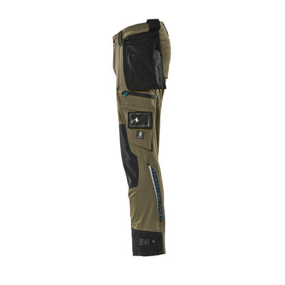 Calça com bolsos pendurados, calça stretch, verde musgo