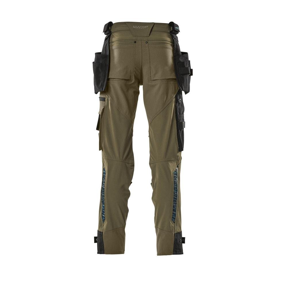 Calça com bolsos pendurados, calça stretch, verde musgo