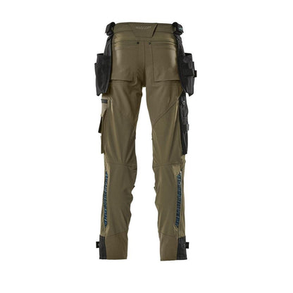 Calça com bolsos pendurados, calça stretch, verde musgo