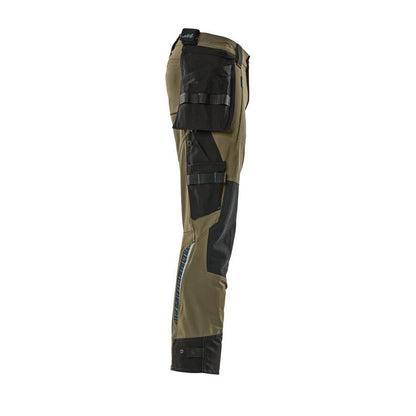 Calça com bolsos pendurados, calça stretch, verde musgo