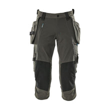 Calças três quartos, bolsos pendurados, calças stretch três quartos, antracite escuro