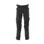 Calça com bolsos nos joelhos confeccionada em Dyneema, calça stretch, preto-azul