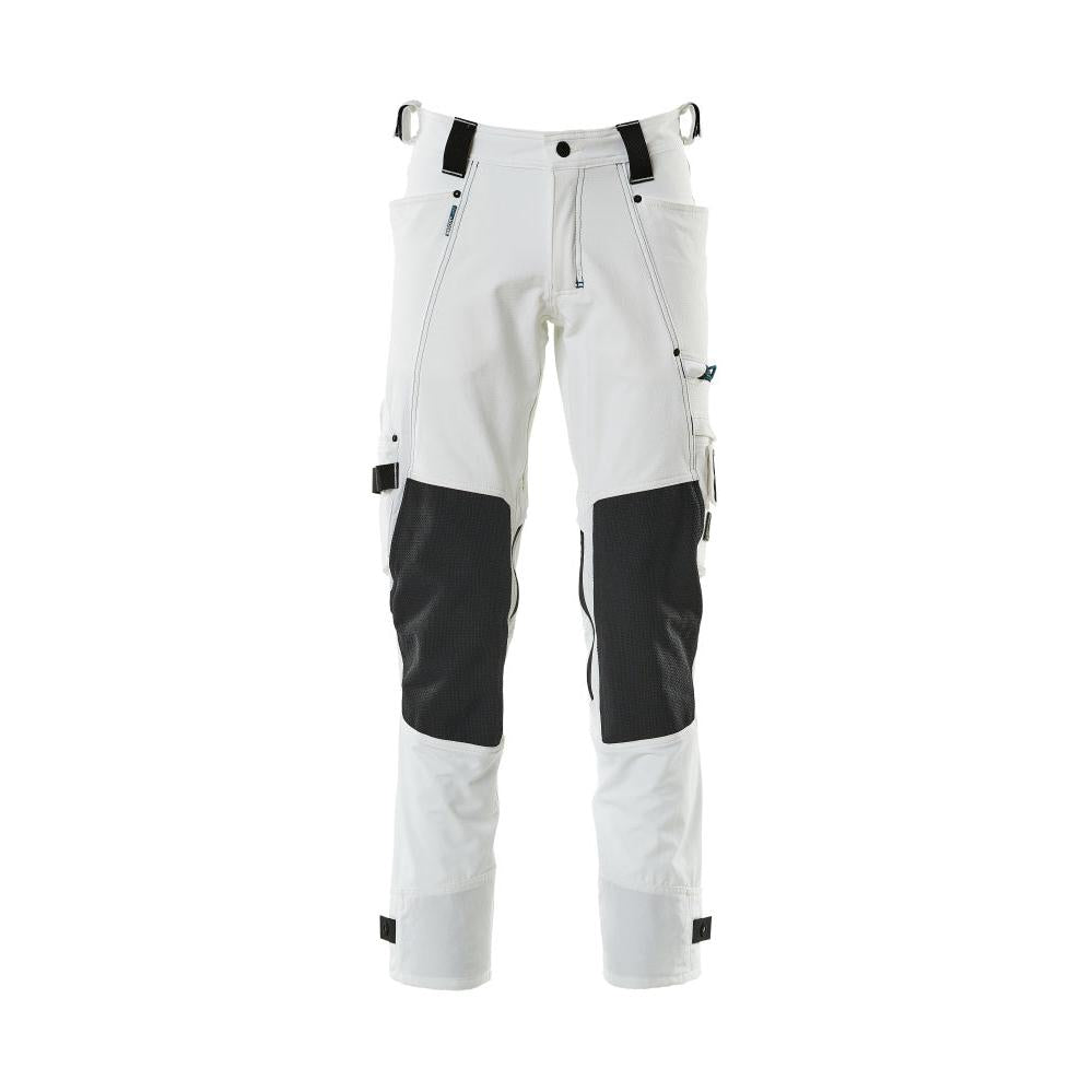 Calça com bolsos nos joelhos em Dyneema, calça stretch, branca