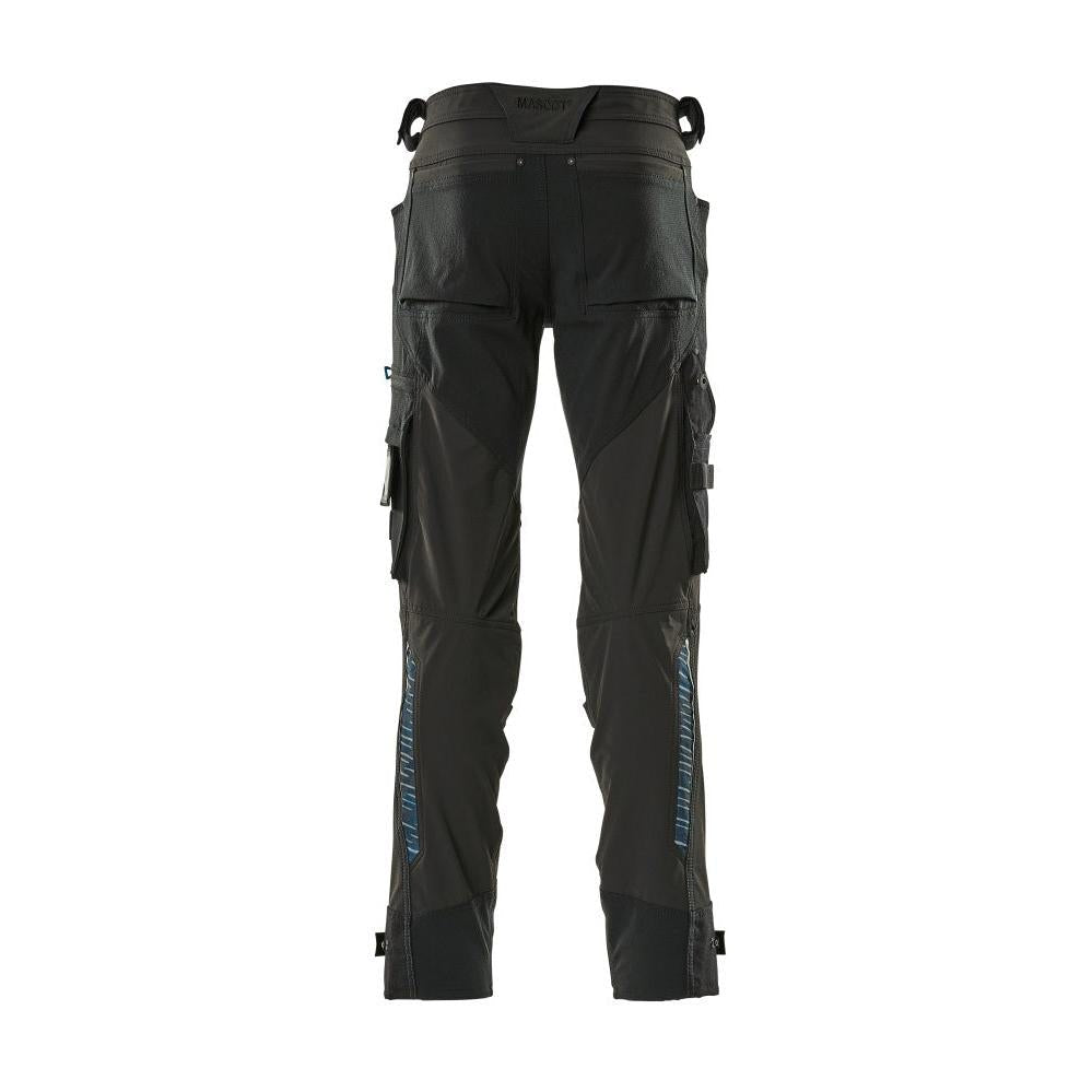 Calça com bolsos nos joelhos em Dyneema, calça stretch, preta