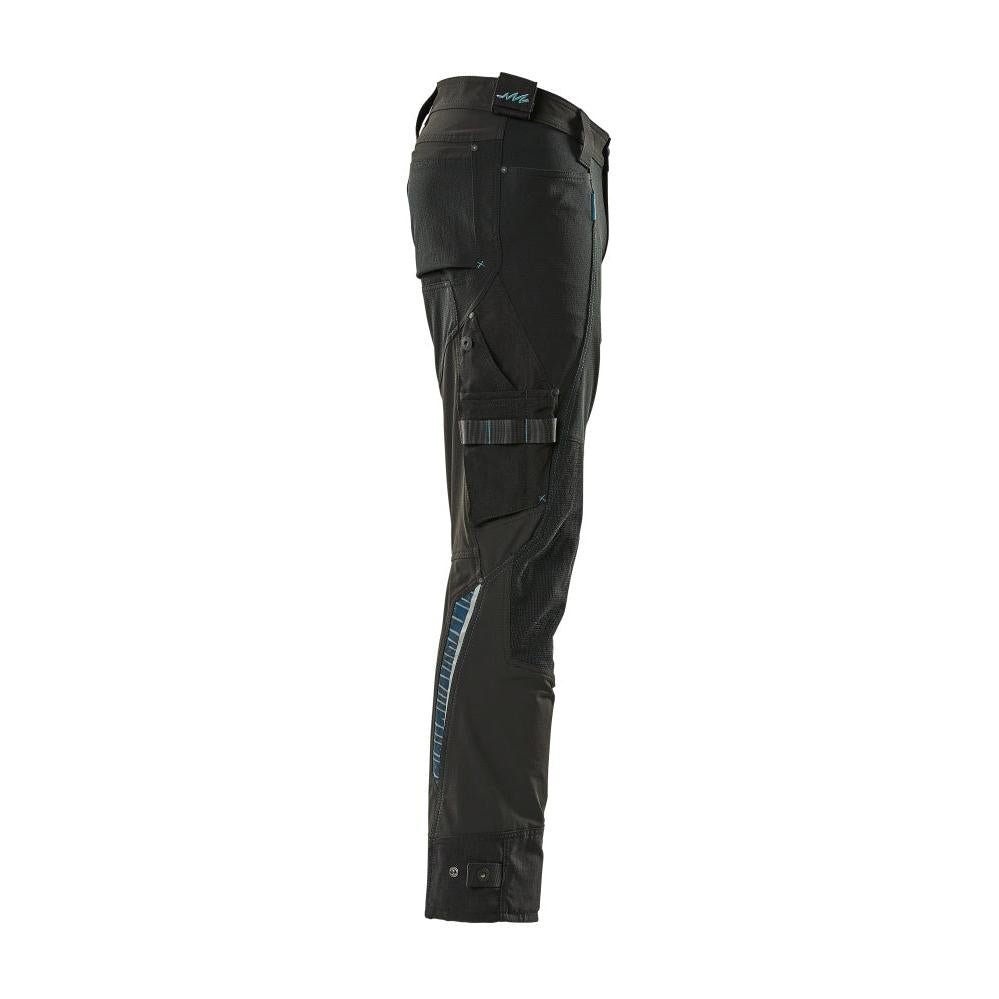 Calça com bolsos nos joelhos em Dyneema, calça stretch, preta