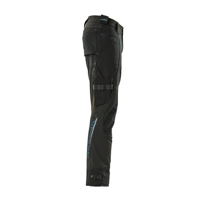 Calça com bolsos nos joelhos em Dyneema, calça stretch, preta