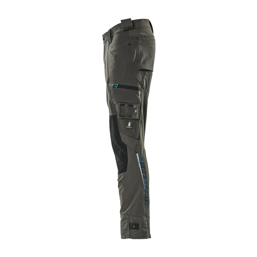Calças com bolsos nos joelhos em Dyneema, calças stretch, antracite escuro