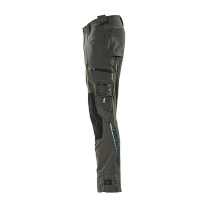 Calças com bolsos nos joelhos em Dyneema, calças stretch, antracite escuro