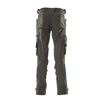 Calças com bolsos nos joelhos em Dyneema, calças stretch, antracite escuro