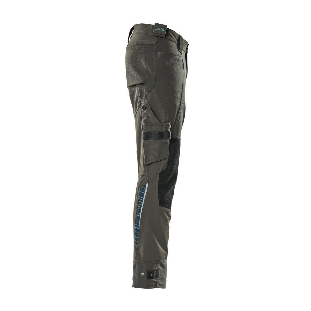 Calças com bolsos nos joelhos em Dyneema, calças stretch, antracite escuro