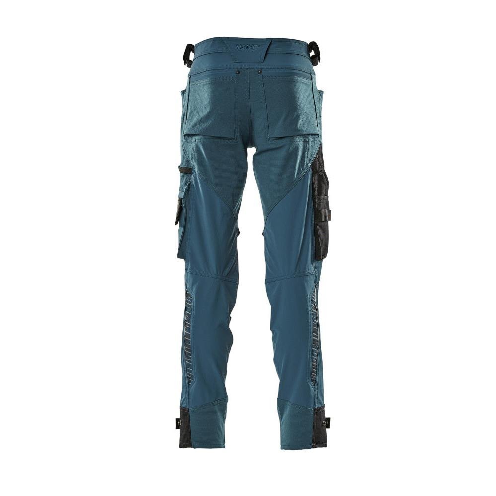Calça com bolsos nos joelhos confeccionada em Dyneema, calça stretch, petróleo escuro