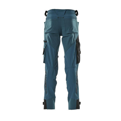 Calça com bolsos nos joelhos confeccionada em Dyneema, calça stretch, petróleo escuro