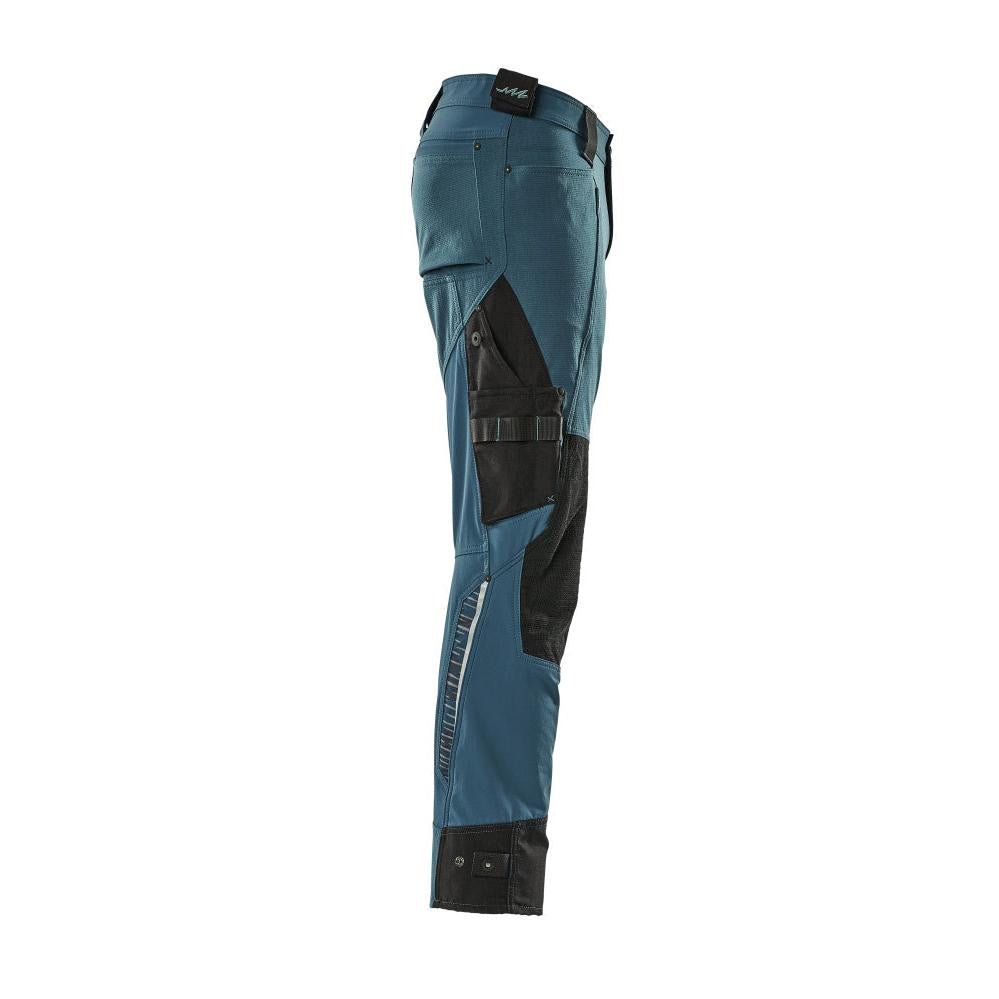 Calça com bolsos nos joelhos confeccionada em Dyneema, calça stretch, petróleo escuro