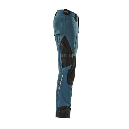 Calça com bolsos nos joelhos confeccionada em Dyneema, calça stretch, petróleo escuro