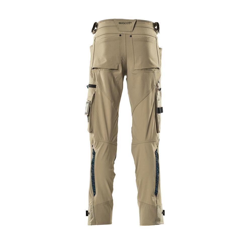 Calça com bolsos nos joelhos em Dyneema, calça stretch, cáqui claro