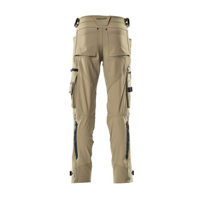 Calça com bolsos nos joelhos em Dyneema, calça stretch, cáqui claro