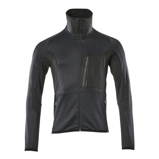 Pulôver de lã com jaqueta micropolar com zíper