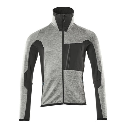 Pulôver de lã com jaqueta micropolar com zíper