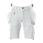 Shorts, bolsos suspensos removíveis, shorts stretch artesão, branco