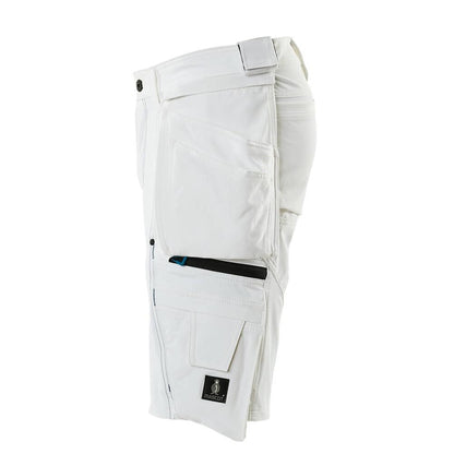 Shorts, bolsos suspensos removíveis, shorts stretch artesão, branco
