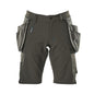 Shorts, bolsos suspensos removíveis, shorts stretch artesão, antracite escuro