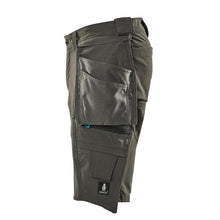 Shorts, bolsos suspensos removíveis, shorts stretch artesão, antracite escuro