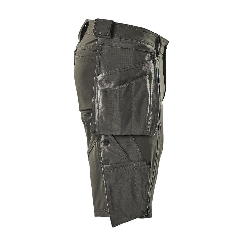 Shorts, bolsos suspensos removíveis, shorts stretch artesão, antracite escuro
