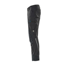 Calças com bolsos nos joelhos, stretch, calças claras, preto-azul