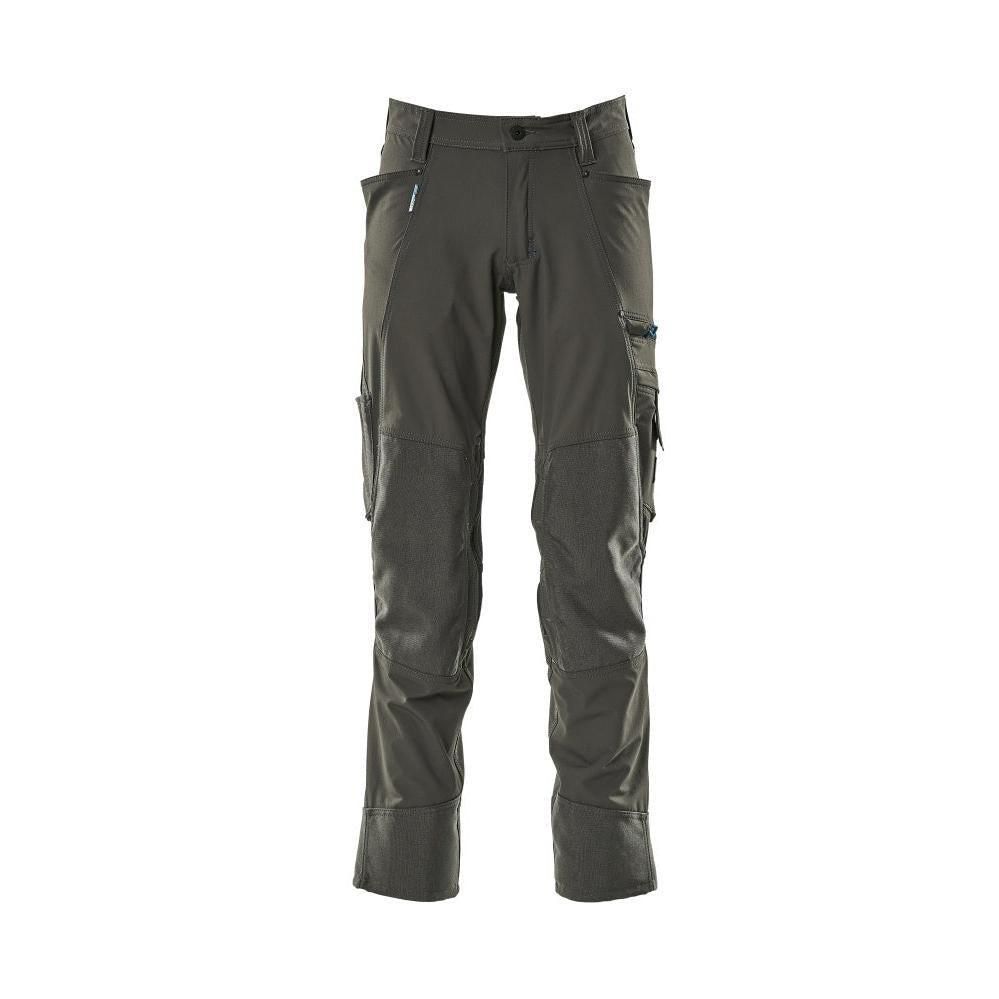 Calças com bolsos nos joelhos, stretch, calças claras, antracite escuro