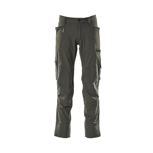 Calças com bolsos nos joelhos, stretch, calças claras, antracite escuro