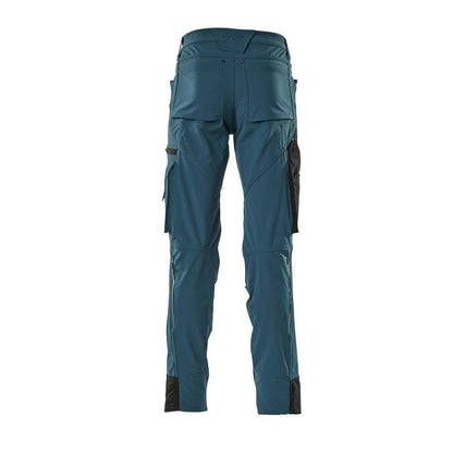 Calças com bolsos nos joelhos, stretch, calças claras, petróleo escuro