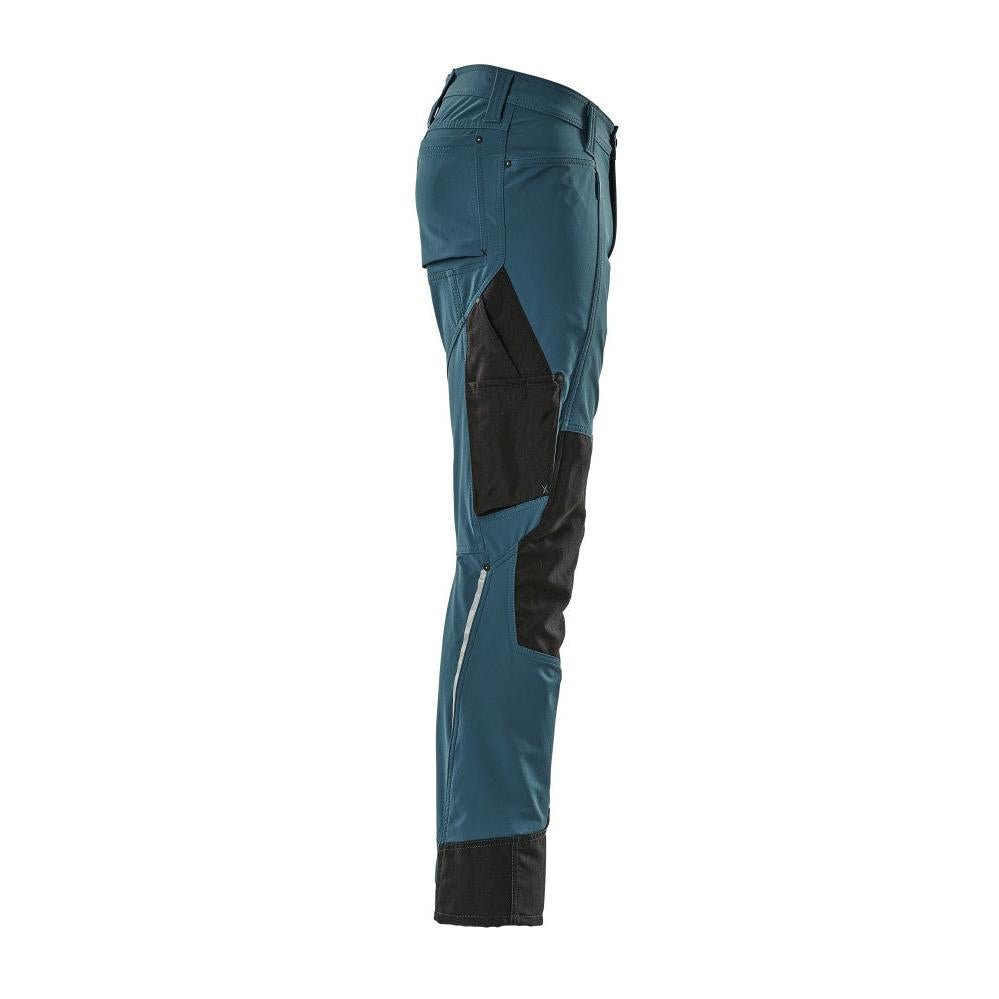 Calças com bolsos nos joelhos, stretch, calças claras, petróleo escuro
