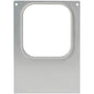 A cassete DF10/20 da Duni GmbH é uma estrutura metálica quadrada com bordas arredondadas, fixada a uma placa retangular lisa com dois furos - ideal para armazenamento de alimentos e compatível com bandejas PP 1/6 GN de 1000, 1600 ml.