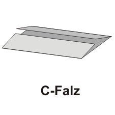 Um diagrama mostra PAPSTAR papel toalha C-dobra (50x25 cm, natural, 1-camada), dobrado duas vezes na mesma direção em três partes iguais, feito de papel 100% reciclado da PAPSTAR GmbH, com a inscrição "C-dobra" abaixo.