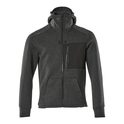 Moletom com capuz, moletom com capuz com zíper, preto manchado/preto