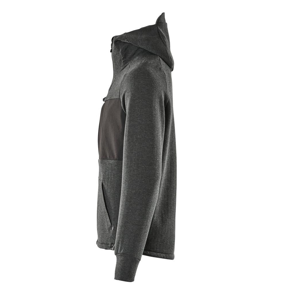 Moletom com capuz, moletom com capuz com zíper, preto manchado/preto