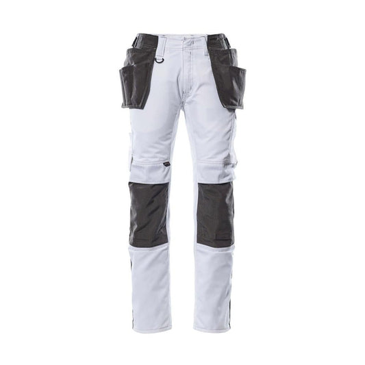 Calças com bolsos suspensos, calças leves, branco/antracite escuro