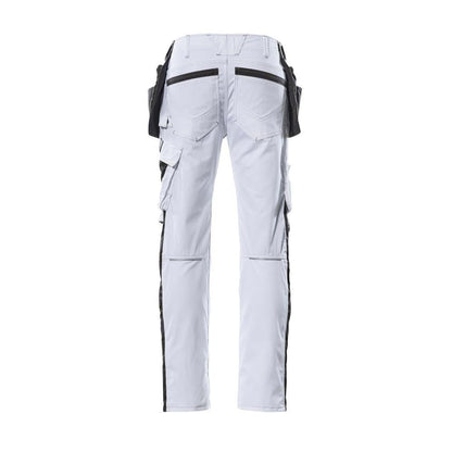 Calças com bolsos suspensos, calças leves, branco/antracite escuro