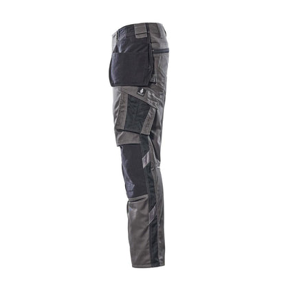 Calças com bolsos suspensos, calças leves, antracite escuro/preto