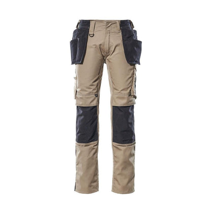 Calças com bolsos suspensos, calças leves, cáqui claro/preto
