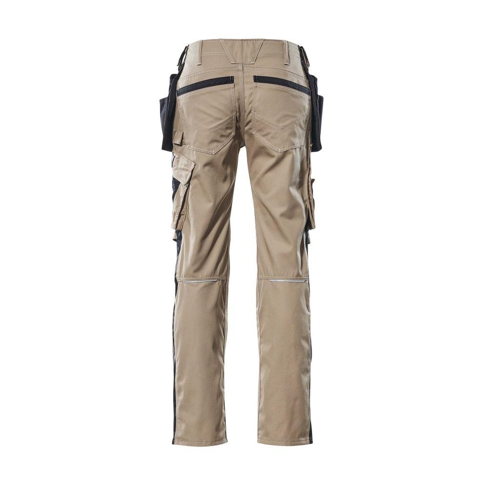 Calças com bolsos suspensos, calças leves, cáqui claro/preto