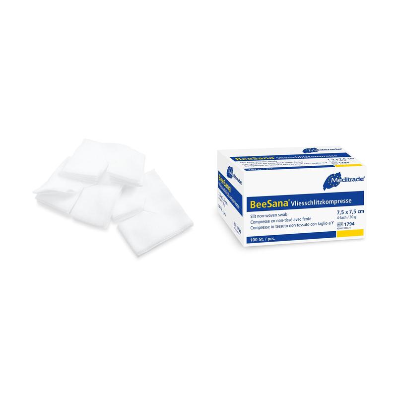 Compressa com fenda de lã BeeSana®, não estéril, 4 dobras