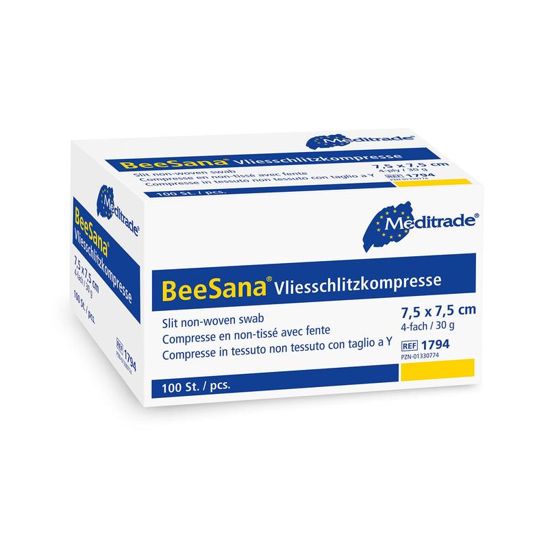 Compressa com fenda de lã BeeSana®, não estéril, 4 dobras