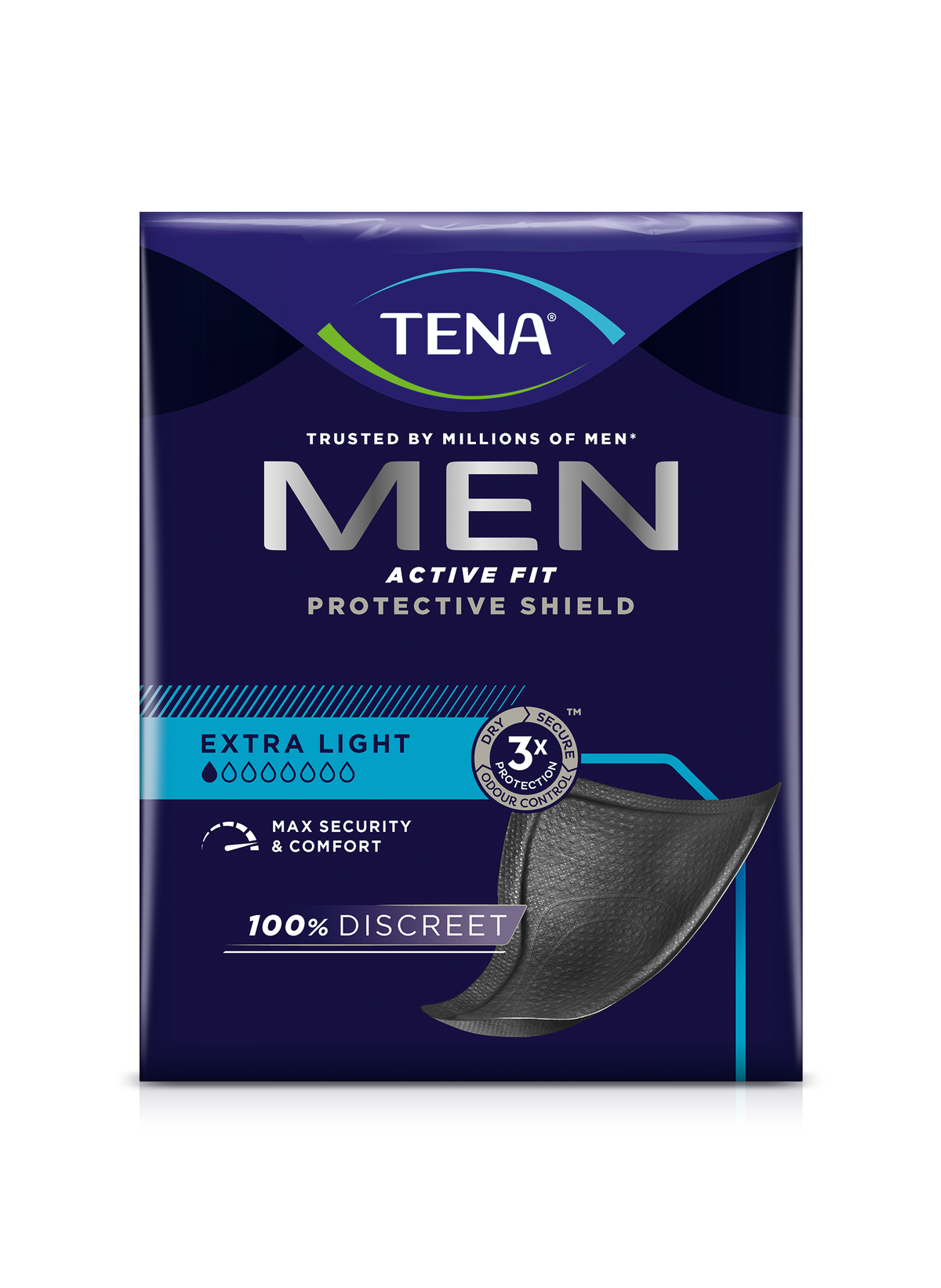 Tena Men Men Shield Protective Shield Extra Light Incontiny Insert | Pacote (14 peças)
