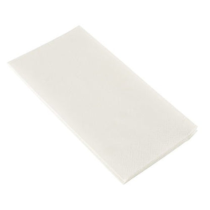 Uma pilha de PAPSTAR guardanapos 2-camadas, 33x33 cm, branco, dobra superior (250 unidades) da PAPSTAR GmbH é cuidadosamente dobrada em retângulos e colocada sobre fundo branco.